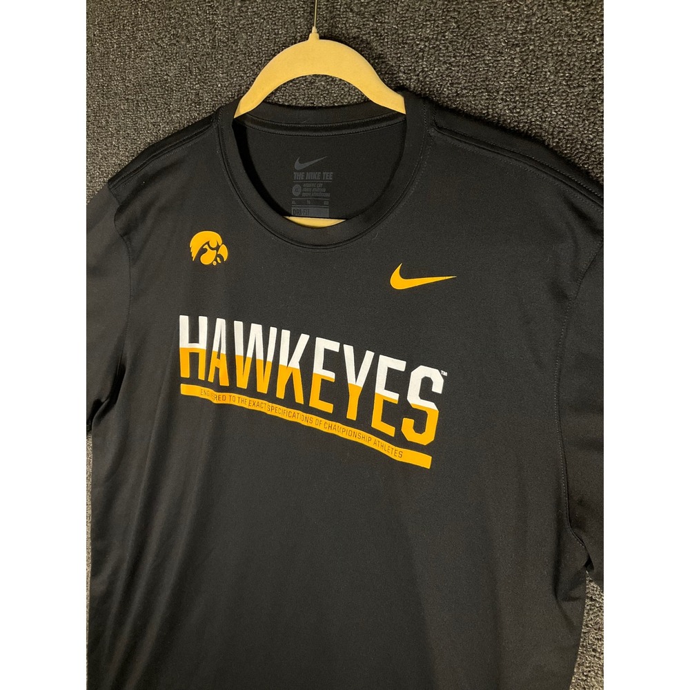 Nike Mens Iowa Hawkeyes Dri-FIT Athletic Cut T-Shirt Black XL NCAA Training Tee